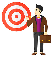 Image showing Businessman with target board.