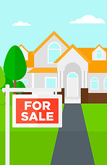 Image showing Background of house with for sale sign.