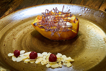 Image showing grilled pears with cream