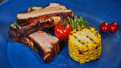 Image showing Grilled pork ribs