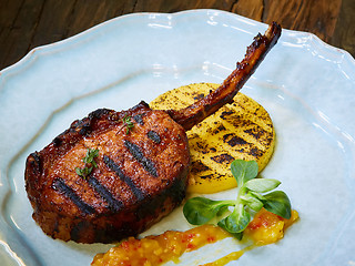 Image showing Dry Aged Barbecue Tomahawk Steak