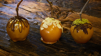 Image showing Group of candy apples