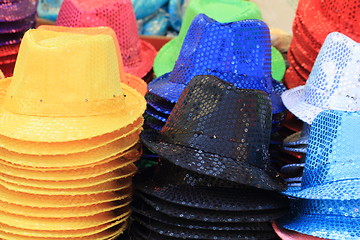 Image showing colour hats collection