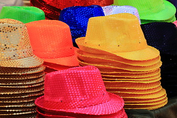 Image showing colour hats collection