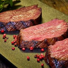 Image showing Grilled Steak Slices