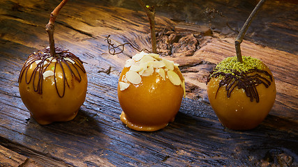 Image showing Group of candy apples