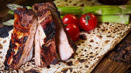 Image showing Grilled pork ribs