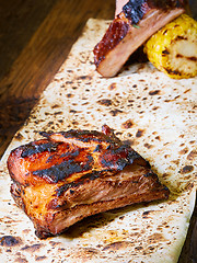 Image showing Grilled pork ribs