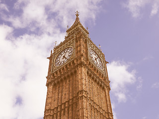 Image showing Retro looking Big Ben in London