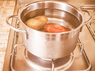 Image showing  Saucepot on cooker vintage