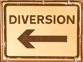 Image showing  Diversion sign vintage