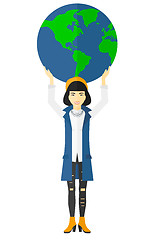 Image showing Woman holding globe.