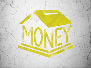 Image showing Currency concept: Money Box on wall background