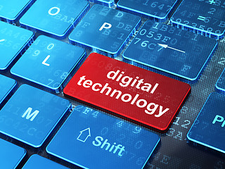 Image showing Information concept: Digital Technology on computer keyboard background