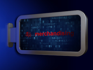 Image showing Marketing concept: Merchandising and Finance Symbol on billboard background