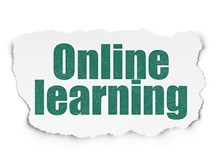 Image showing Studying concept: Online Learning on Torn Paper background