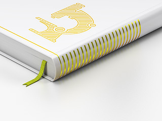 Image showing Science concept: closed book, Microscope on white background