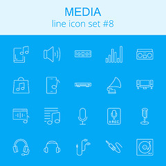 Image showing Media icon set.