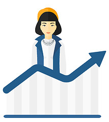 Image showing Woman with growing chart.