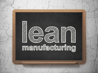 Image showing Manufacuring concept: Lean Manufacturing on chalkboard background