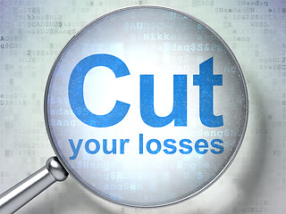 Image showing Finance concept: Cut Your losses with optical glass