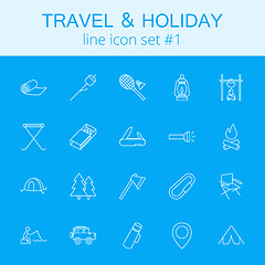 Image showing Travel and holiday icon set.