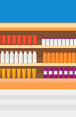 Image showing Background of shelves in supermarket with toiletry.