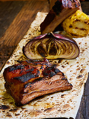 Image showing Grilled pork ribs