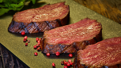 Image showing Grilled Steak Slices