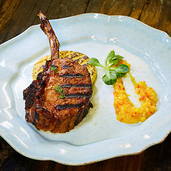 Image showing Dry Aged Barbecue Tomahawk Steak