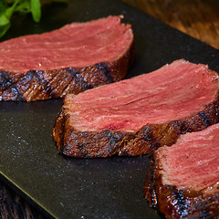 Image showing Grilled Steak Slices