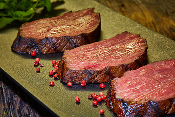 Image showing Grilled Steak Slices