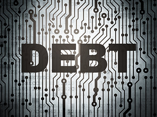 Image showing Finance concept: circuit board with Debt