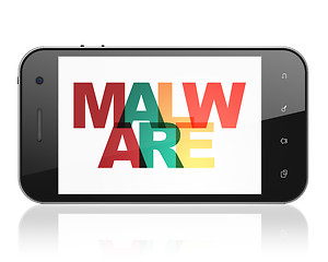 Image showing Privacy concept: Smartphone with Malware on  display