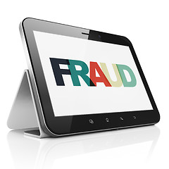 Image showing Security concept: Tablet Computer with Fraud on  display