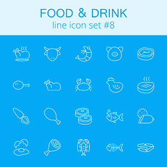 Image showing Food and drink icon set.