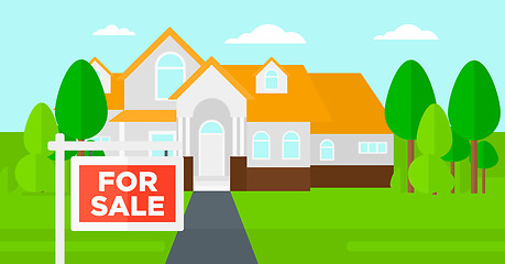 Image showing Background of house with for sale sign.