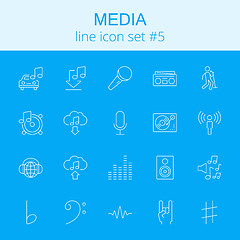 Image showing Media icon set.