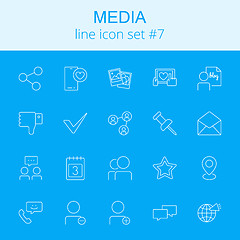 Image showing Media icon set.