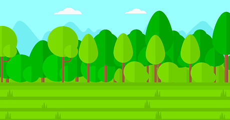 Image showing Background of green lawn with trees.