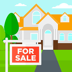 Image showing Background of house with for sale sign.