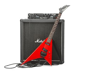 Image showing Electric guitar equipment, preamp, power amp, cabinet