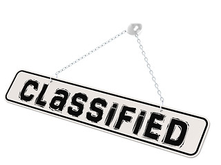 Image showing Classified banner on white background