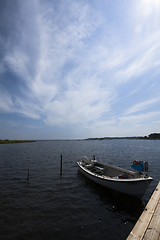 Image showing jetty with a boat