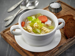 Image showing chicken and vegetable soup