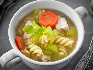 Image showing closeup of chicken soup