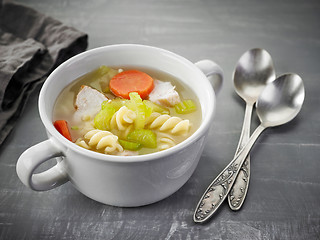 Image showing chicken and vegetable soup