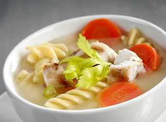 Image showing closeup of chicken soup