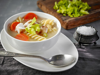 Image showing chicken and vegetable soup