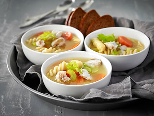 Image showing chicken and vegetable soup